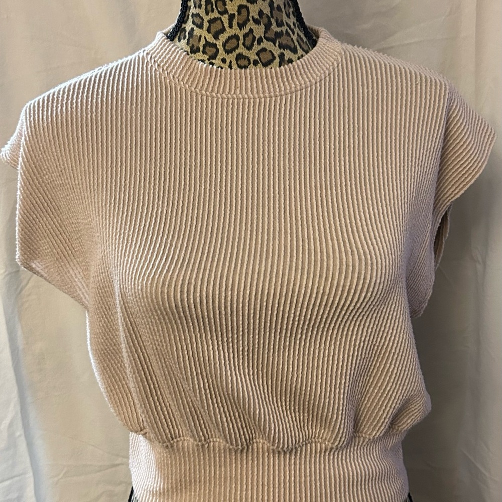 Women's Ribbed Knit Top - Cream